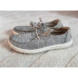 Hey Dude Kids 5 Wendy Stretch Cloud Grey Marl Slip On Loafers Shoes‎